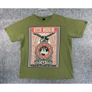 Obey Awareness 11th Hour Earth Crisis Movie Large T Shirt Green Large